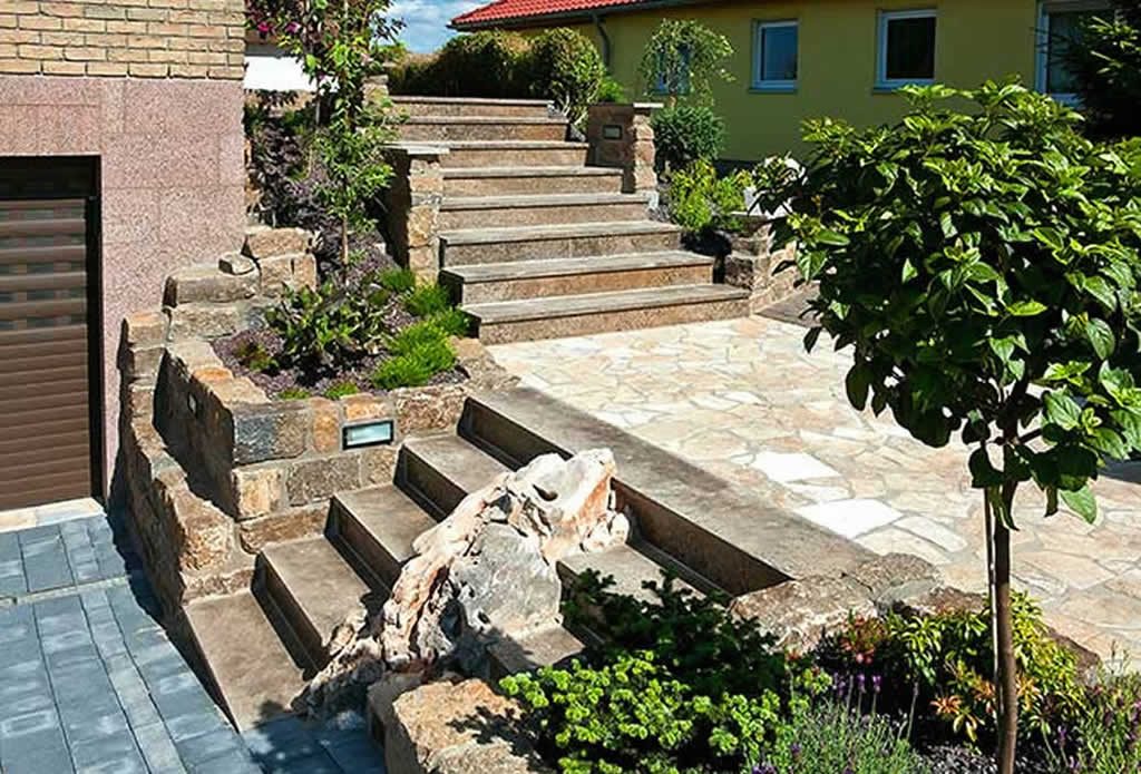 Naturstein Fur Mauern Und Treppen Gartengestaltung Mit Naturstein Leipzig Krostitz