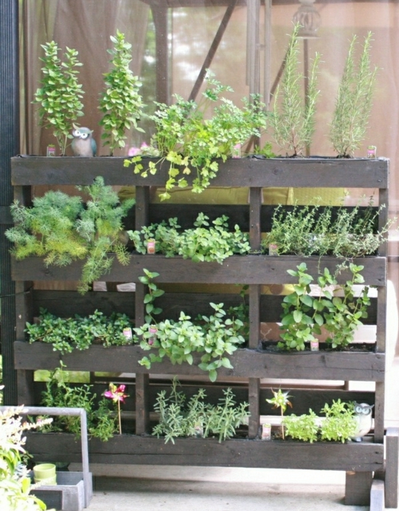 Vertikaler Kräutergarten - Europalette - Naturstein, Garten- und Landschaftsbau LPM Schmidt Krostitz